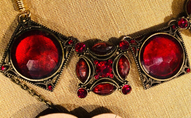 Antique Garnet Crystals set in bronze from 1920's Antique Garnet Crystals set in bronze from 1920's