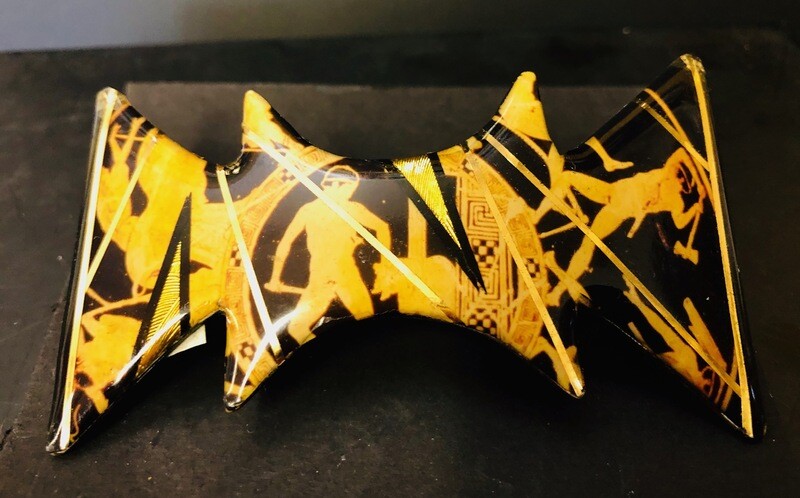 Greek Antiquities Barrette with Gold Foils Greek Antiquities Barrette with Gold Foils