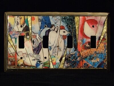 Multicolor Chagal Paintings Switch Plate