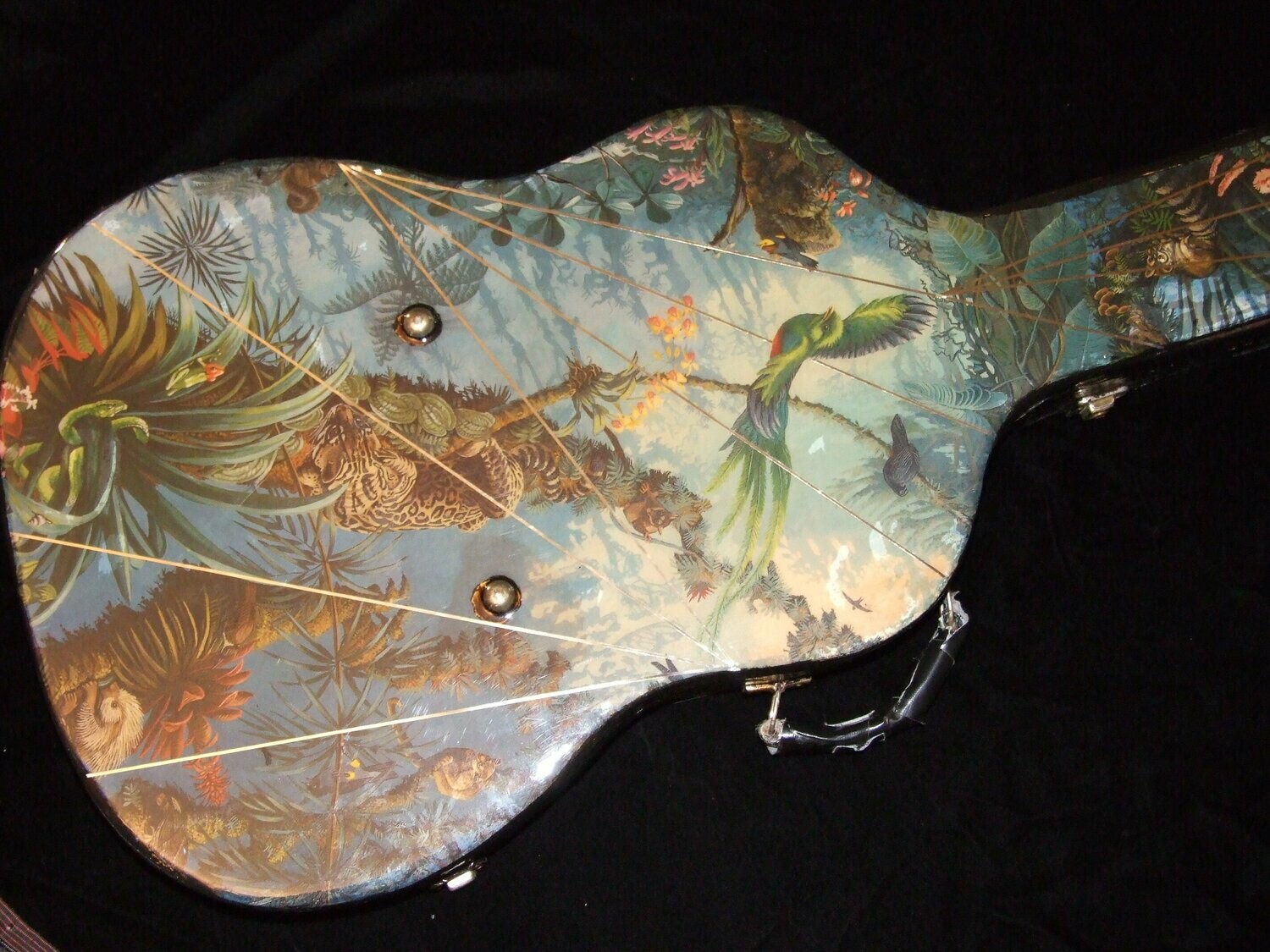 Tropical Paradise Wooden Guitar case for Acoustic Guitar