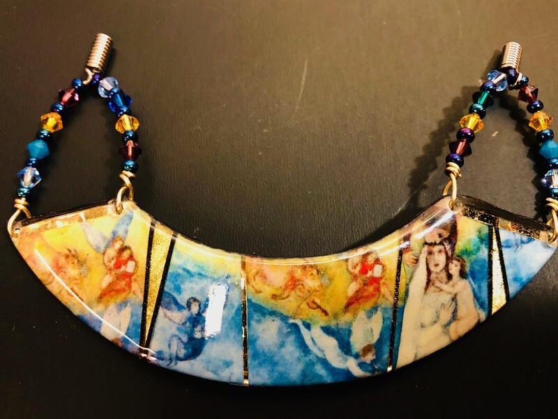 Multi Chagal U collar Necklace with crystals