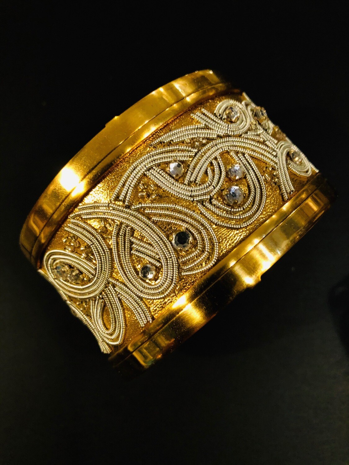 Brass Leather & Crystal Christo by Brighton of Florida Brass Leather & Crystal Christo by Brighton of Florida