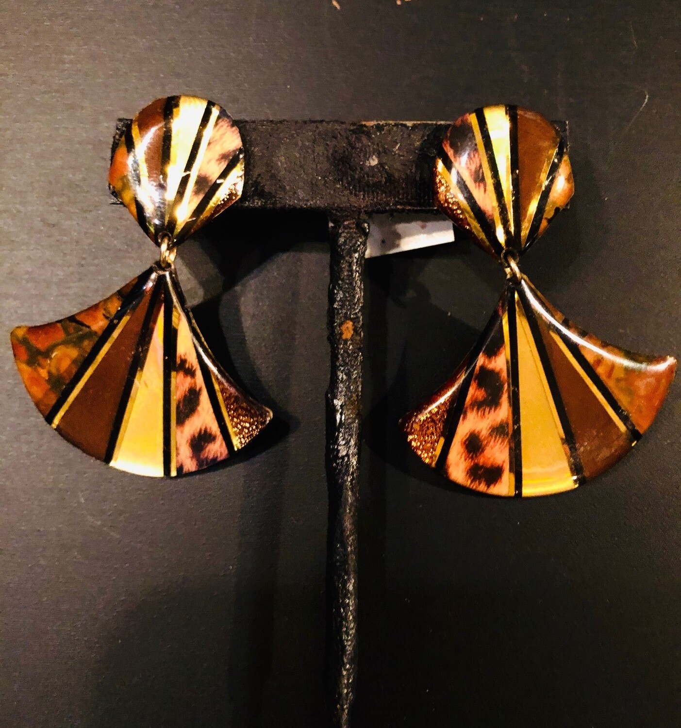 SOLD!  Antique Safari Brown leopard designs