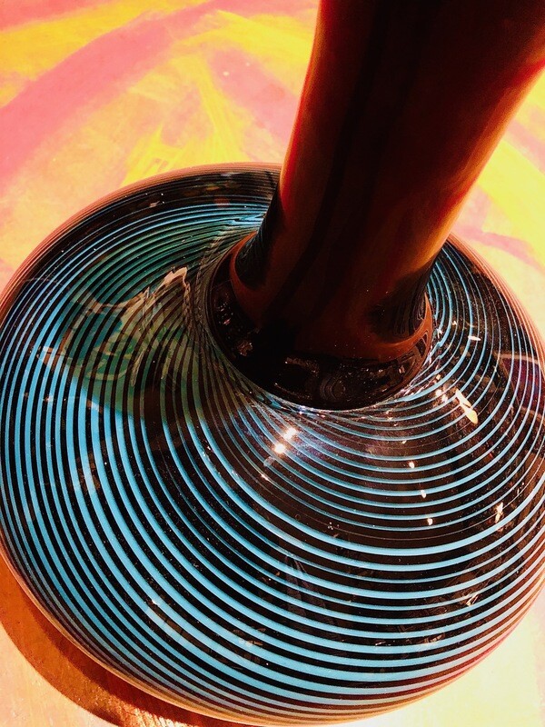 Large Blue Green  Spiral Urn by Chris Scibbe