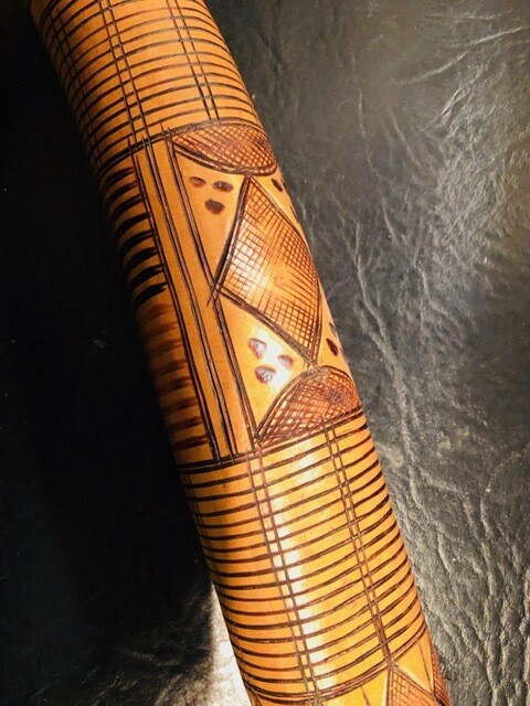 African carved Gourds with scafitto Digery Do African carved Gourds with scafitto Digery Do