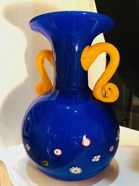 Cobalt Blue glass Decanter  - Studio inferno -New Orleans