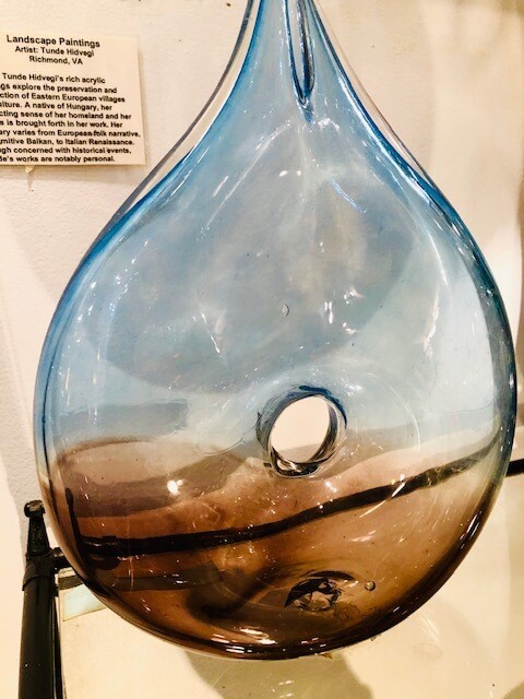 Clear Blown Glass Tube-Vase by Chinese VCU grad artist Hei- Hei