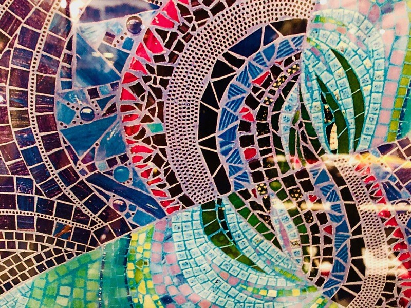 Multi Mosaic Turquoise Wall Piece - Donna parsons