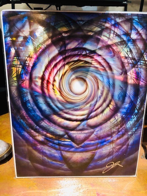 Spiral Psychedelic Cosmic Airbrush Posters by John Sosnowsky of Maryland