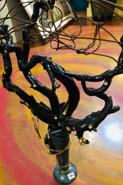 "Tree of Life" Metal vase & Mixed Media Sculpture