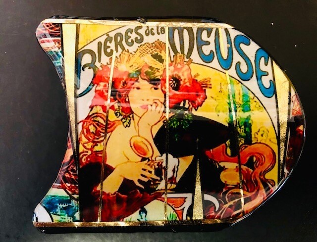 Art Nouveau Belt Buckle & Black leather belt Art Nouveau Belt Buckle & Black leather belt