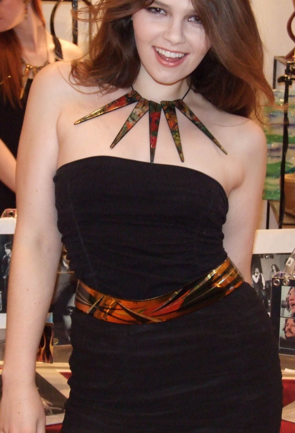 Art Deco Modern Wrap Around Belt with Model Art Deco Modern Wrap Around Belt with Model