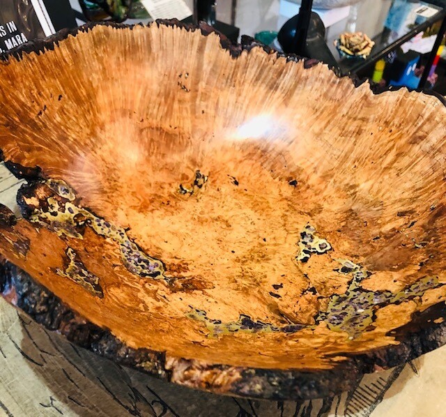 Hand carved Burl Wooden Bowl- by Shanti of Floyd Va
