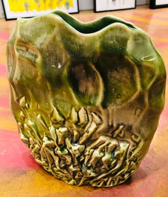 Rain Forrest Textured vase in green-Charlie Nalle Rain Forrest Textured vase in green-Charlie Nalle