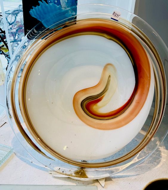 Spiral handblown Glass Bowl