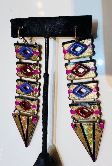 Multilayered Triangular Tribal earrings