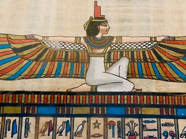 Egyptian Papyrus Issis Goddess...&Frame