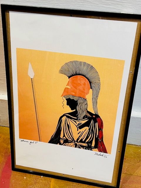 "Greek Godess" by Nickolai Walko Scrafito Etched Paintings Framed