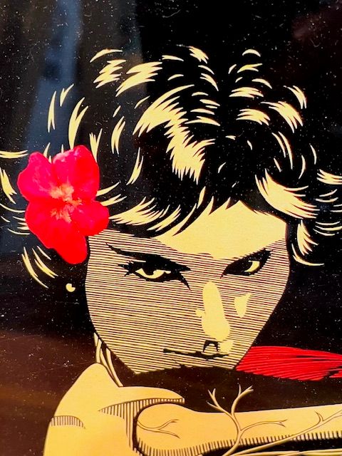 "Womans Stare" Nickolai Walko Scrafito Etched Paintings Framed