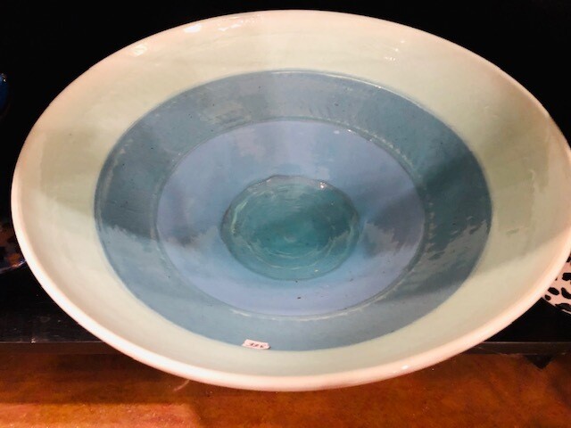 SOLD !! Large Spatial Blue Sky ceramic Bowl Ross Edwards SOLD !! Large Spatial Blue Sky ceramic Bowl Ross Edwards