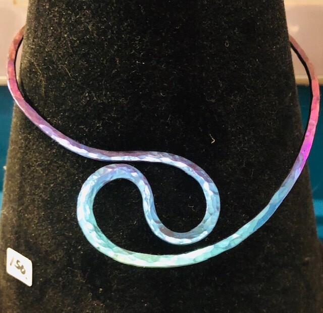 SOLD ! Hammered Niobium metal collars by John Sosnowsky Renaissance fair Artist from MD SOLD ! Hammered Niobium metal collars by John Sosnowsky Renaissance fair Artist from MD