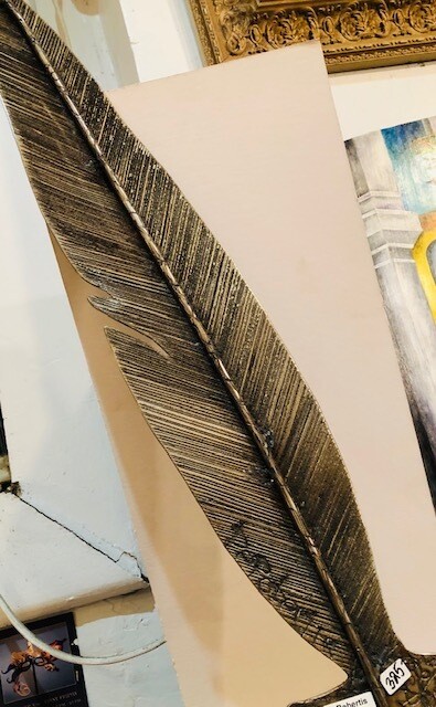 SOLD! Metal Welded Feather Patterned steel by Joe de Robertis