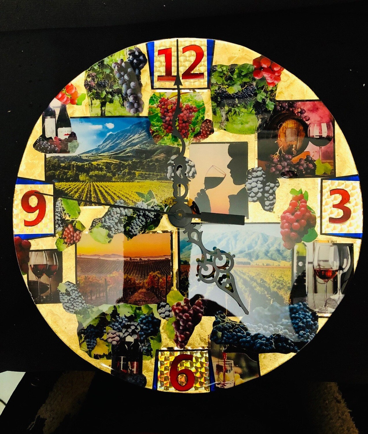SOLD Multi-Color Wine & Grapes Wall Clock SOLD Multi-Color Wine & Grapes Wall Clock