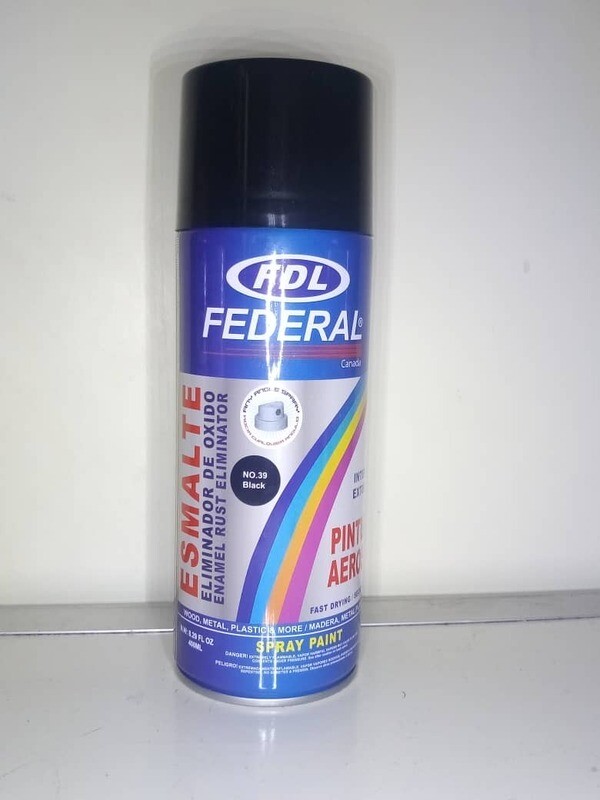 pintura en spray negro brillante