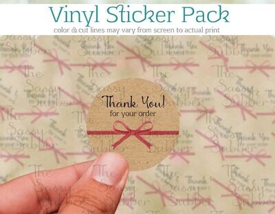 Faux Brown Paper Thank You Stickers