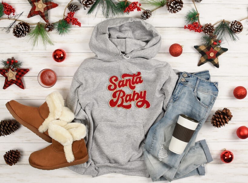 Santa Baby Chenille Iron on Patch