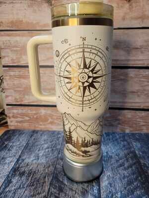 RTS Laser Engravable 40 ounce Tumbler with Copper/Gold under base