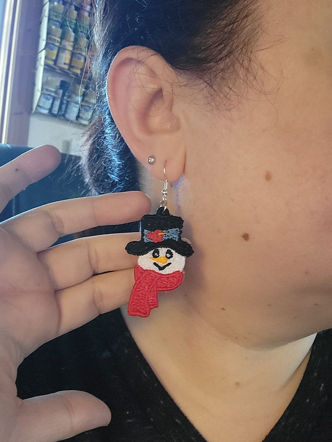 FSL Snowman Earrings Digital File