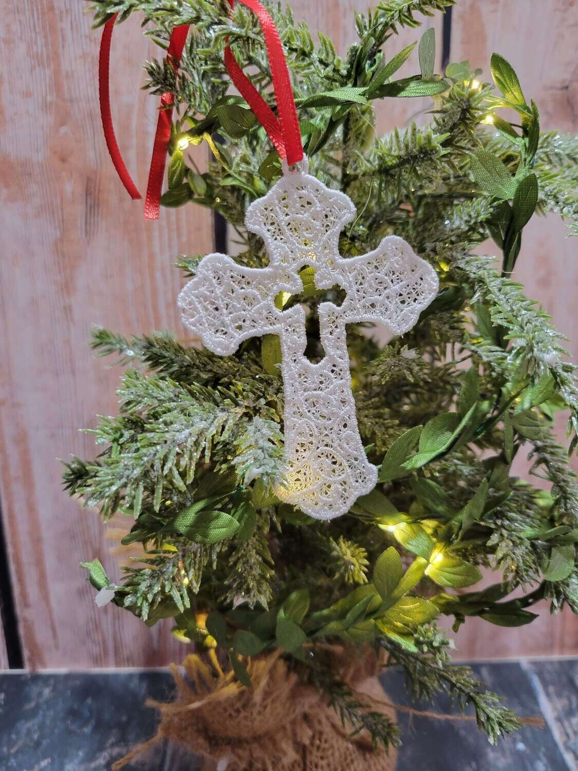 Finished FSL Cross Ornament