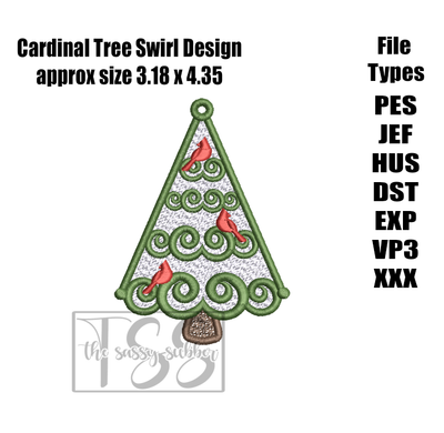FSL Swirl Cardinal Tree Ornament