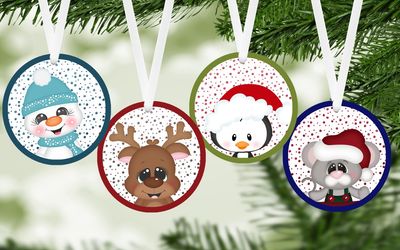 Round Christmas Ornament  Bundle