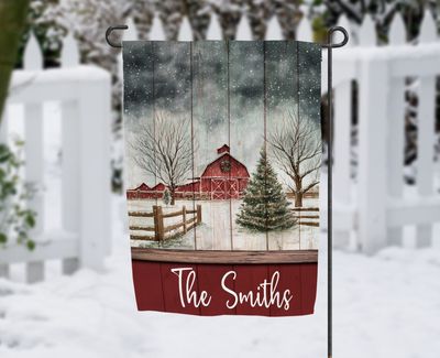 Barn Christmas Flag  Sublimation Design