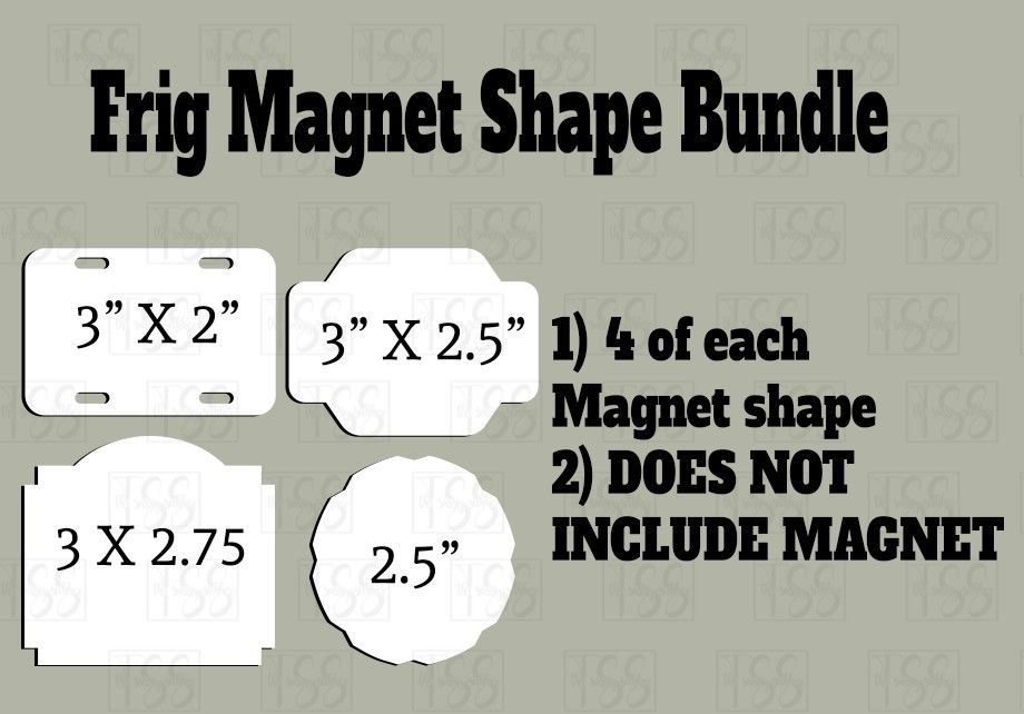 Frig Magnet Bundle in MDF or Sublimation Acrylic