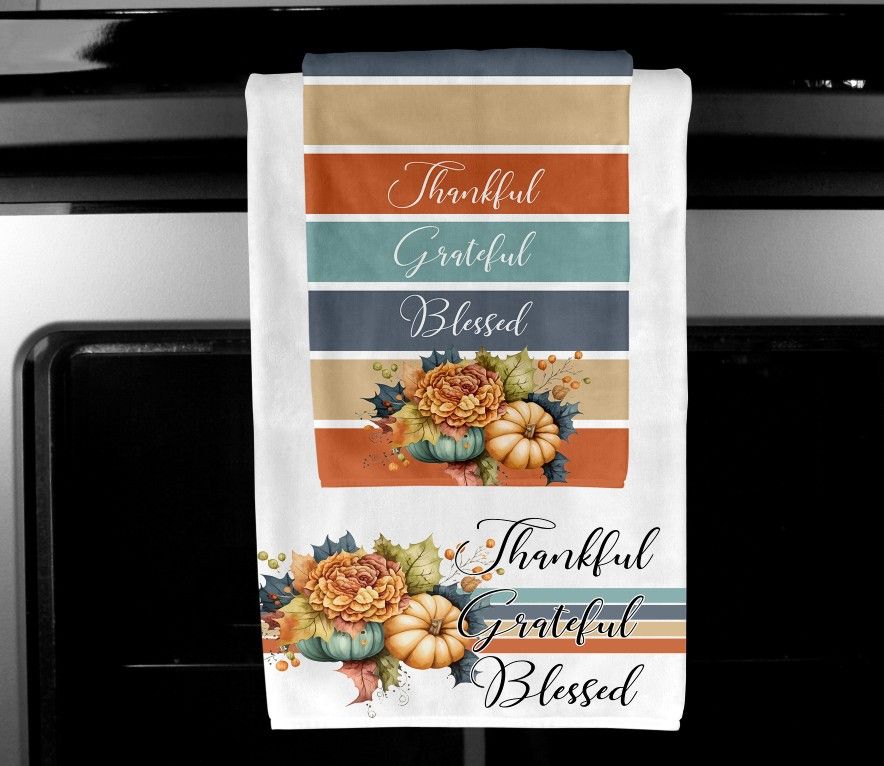 Thankful Grateful Blessed  towel set Digital Design