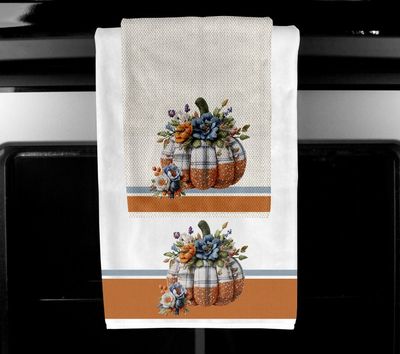 Pumpkin Linen Looking  towel set Digital Design