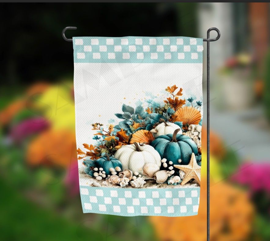 Fall Beach Vibes Garden Flag Digital Design