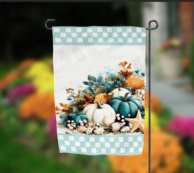 Fall Beach Vibes Garden Flag Digital Design