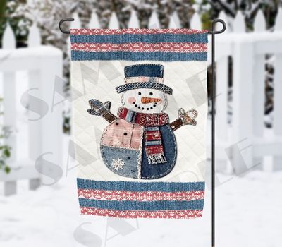 Patchwork Snowman  Sublimation Design