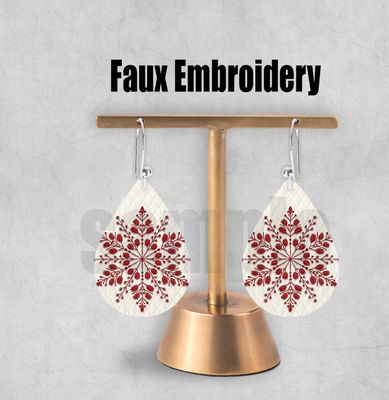 Patchwork and embroidery earring bundle