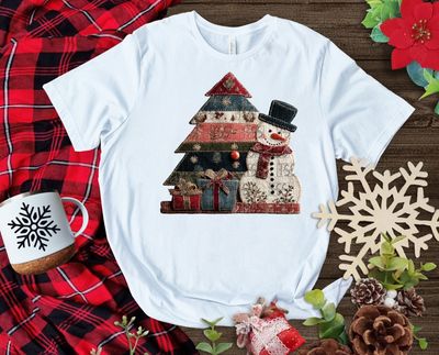Patchwork Snowman  For DTF or Sublimation