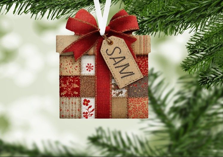 Patchwork Present Ornament Sublimation and Laser File