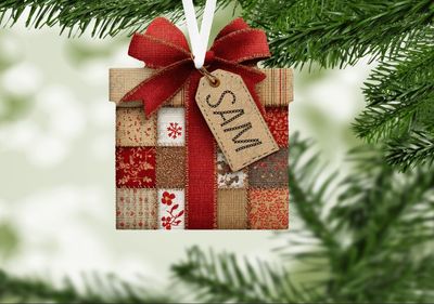 Patchwork Present Ornament Sublimation and Laser File