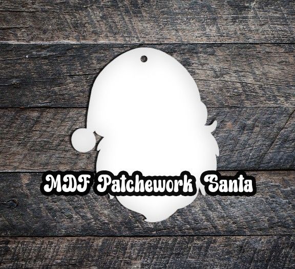 MDF Patchwork Santa  5 pack
