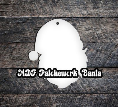 MDF Patchwork Santa  5 pack