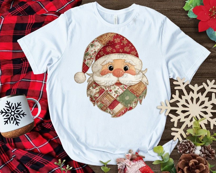 Patchwork  Santa For DTF or Sublimation