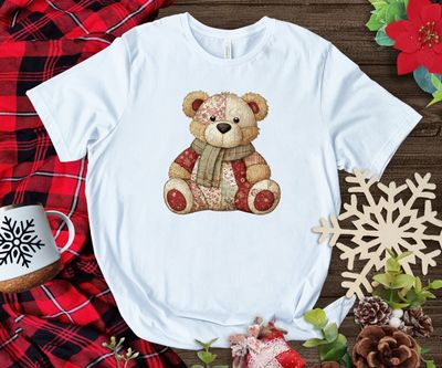 Patchwork Teddy Bear For DTF or Sublimation